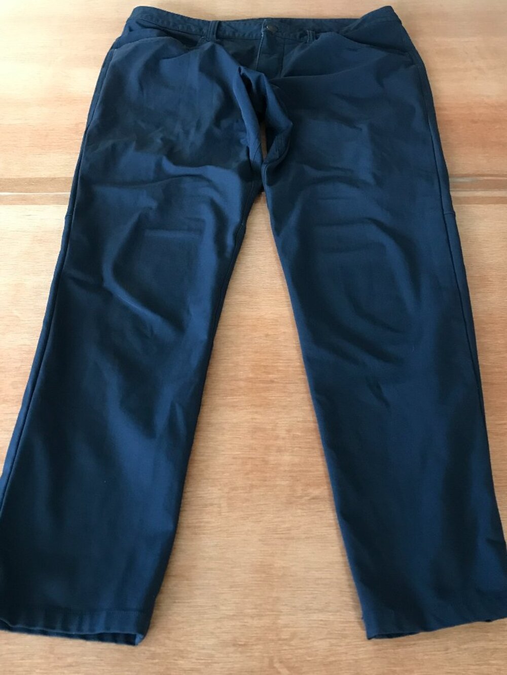 Lululemon ABC Slim Pants Men 32x29 Blue Low Rise Zip Pocket Comfort Athleisure